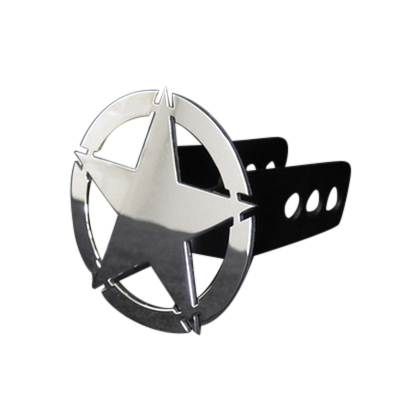 Chrome War Star Design Hitch Plug - Click Image to Close